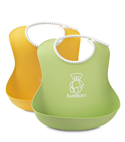 BabyBjorn HK Sale Soft Bib 2-pack Green & Yellow