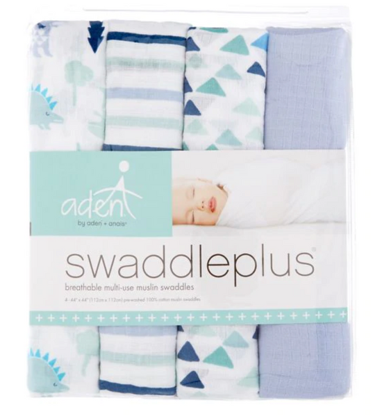 Aden and Anais Swaddle plus Dinos 4 pack.  Ready to ship.