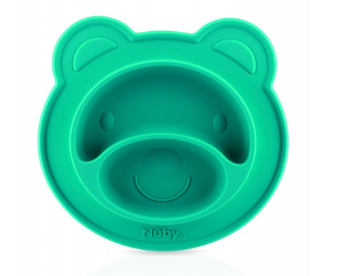 Nuby HK Sale Bear Face Shaped Feeding Mat - LFGB Silicone – Aqua