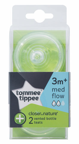 Tommee Tippee HK Sale Anti Colic Plus Bottle Teat Medium Flow Twin Pack