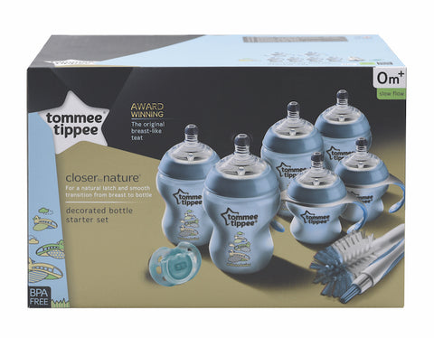 Tommee Tippee HK Sale Decorated Bottle Newborn Starter Kit Blue