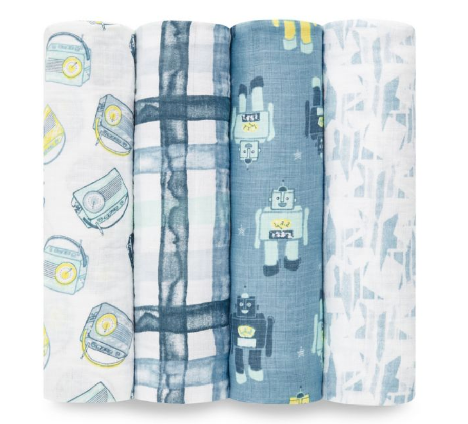 Aden and Anais HK Swaddle Plus Retro 4 Pack