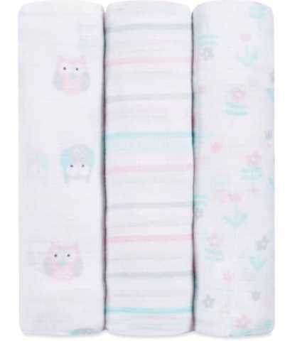 IDEALBABY SWADDLES OWIS 3PK
